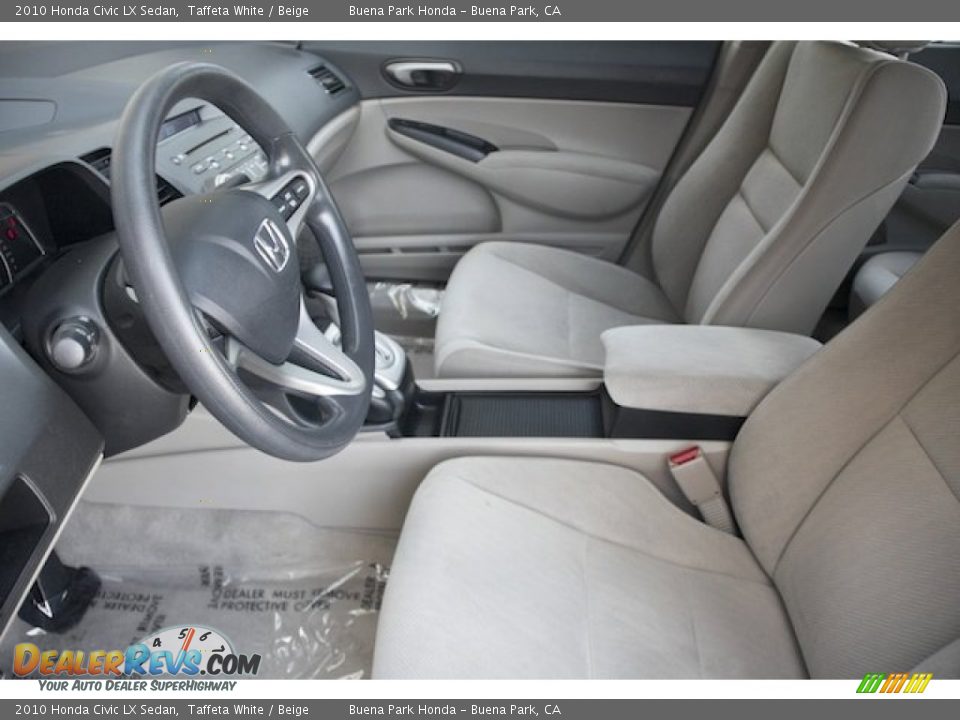2010 Honda Civic LX Sedan Taffeta White / Beige Photo #3