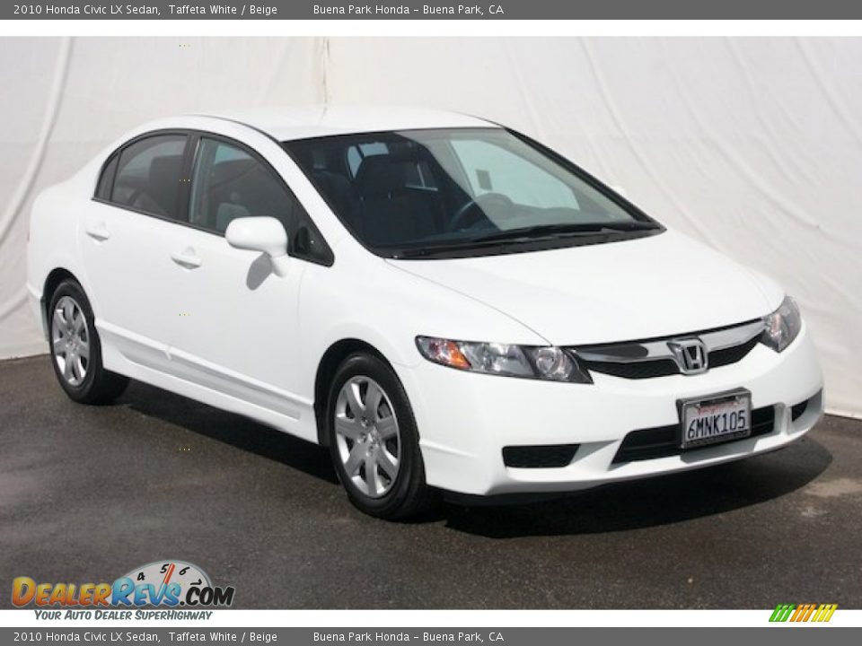 2010 Honda Civic LX Sedan Taffeta White / Beige Photo #6