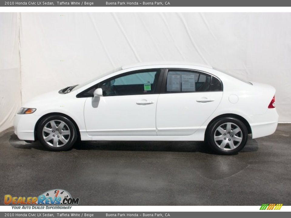 2010 Honda Civic LX Sedan Taffeta White / Beige Photo #8