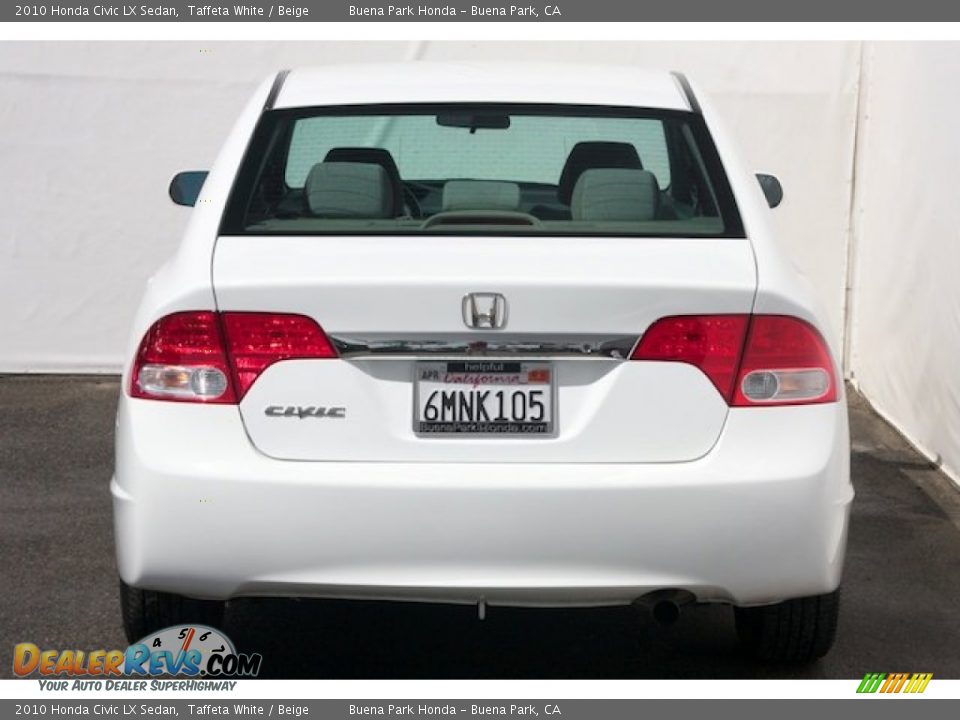 2010 Honda Civic LX Sedan Taffeta White / Beige Photo #9
