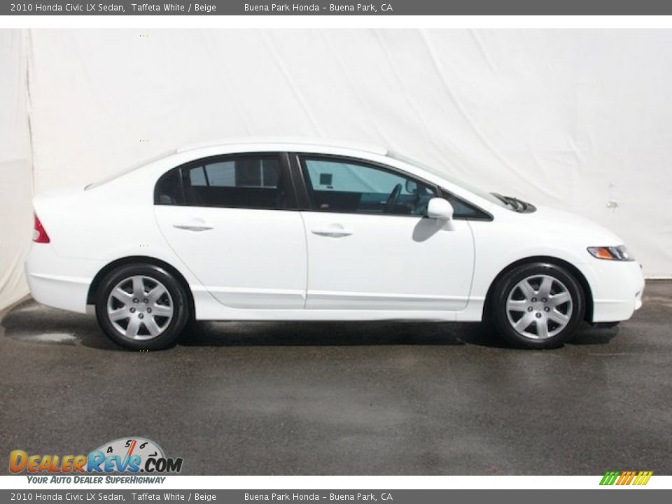 2010 Honda Civic LX Sedan Taffeta White / Beige Photo #10