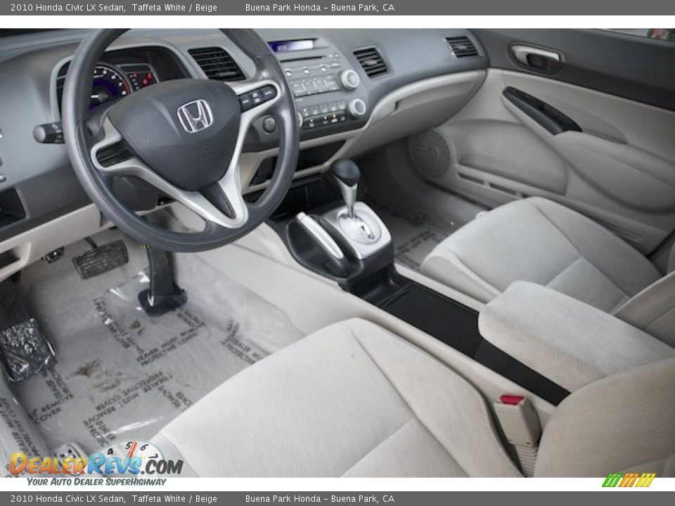 2010 Honda Civic LX Sedan Taffeta White / Beige Photo #13