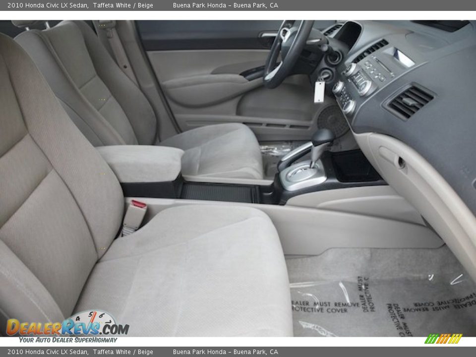 2010 Honda Civic LX Sedan Taffeta White / Beige Photo #20