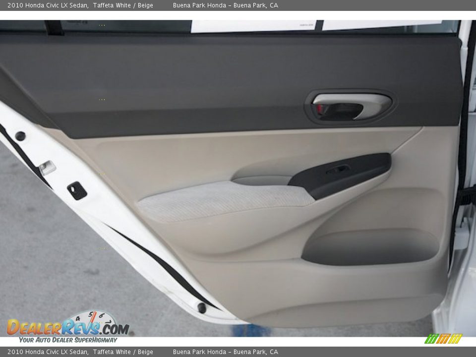 2010 Honda Civic LX Sedan Taffeta White / Beige Photo #25