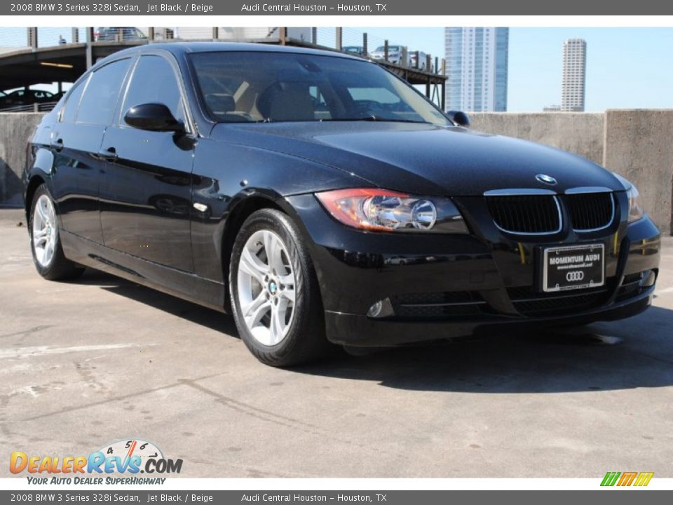 2008 BMW 3 Series 328i Sedan Jet Black / Beige Photo #1