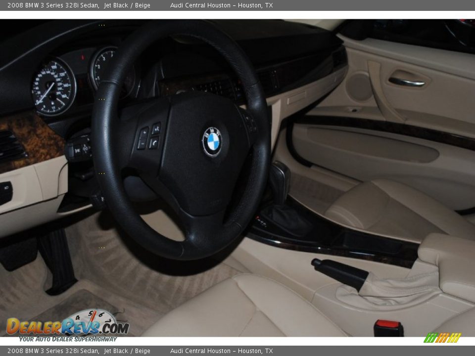 2008 BMW 3 Series 328i Sedan Jet Black / Beige Photo #14