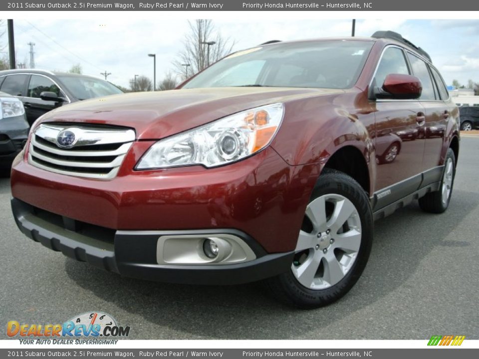 2011 Subaru Outback 2.5i Premium Wagon Ruby Red Pearl / Warm Ivory Photo #1