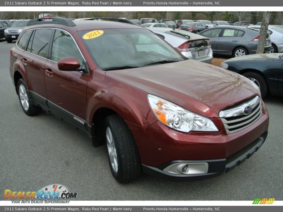 2011 Subaru Outback 2.5i Premium Wagon Ruby Red Pearl / Warm Ivory Photo #2