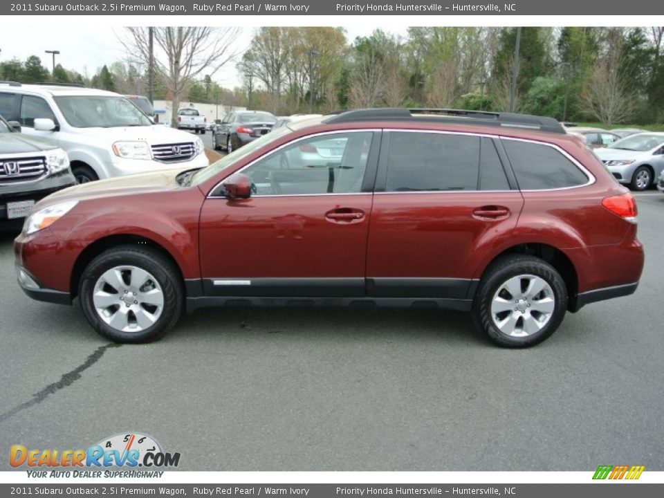2011 Subaru Outback 2.5i Premium Wagon Ruby Red Pearl / Warm Ivory Photo #3