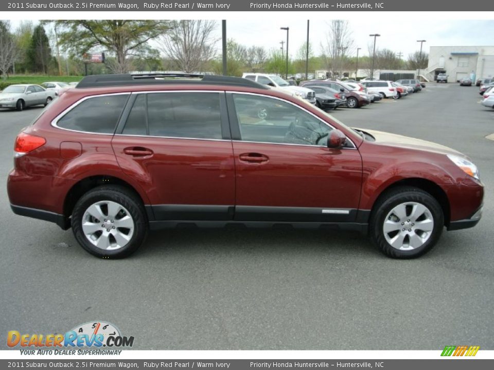 2011 Subaru Outback 2.5i Premium Wagon Ruby Red Pearl / Warm Ivory Photo #6