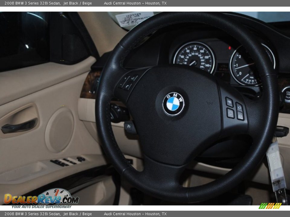2008 BMW 3 Series 328i Sedan Jet Black / Beige Photo #34
