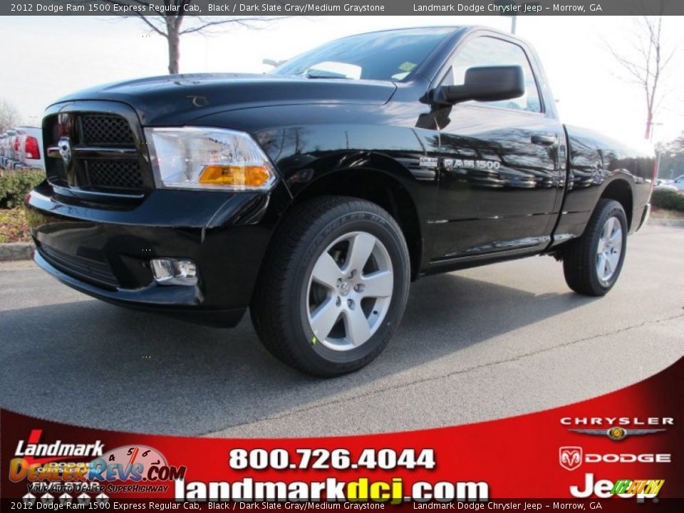 2012 Dodge Ram 1500 Express Regular Cab Black / Dark Slate Gray/Medium Graystone Photo #1