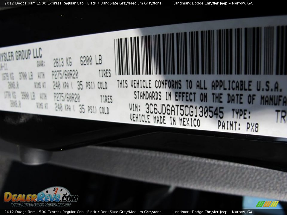 2012 Dodge Ram 1500 Express Regular Cab Black / Dark Slate Gray/Medium Graystone Photo #11