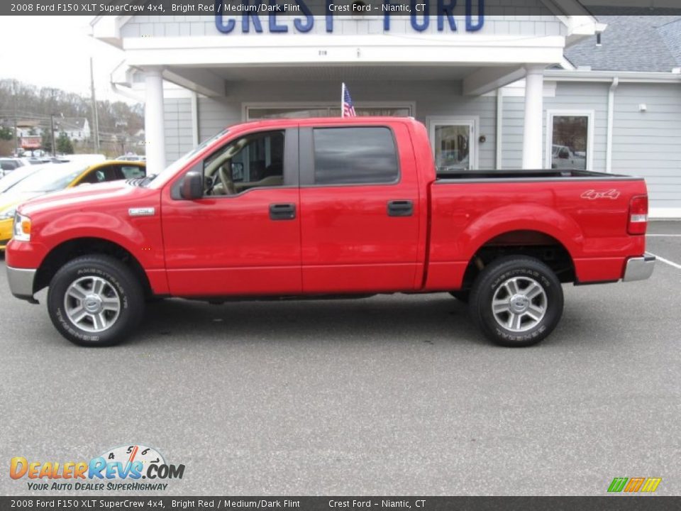 2008 Ford F150 XLT SuperCrew 4x4 Bright Red / Medium/Dark Flint Photo #4