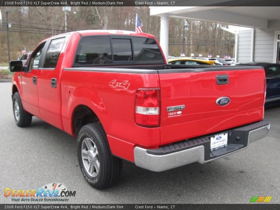 2008 Ford F150 XLT SuperCrew 4x4 Bright Red / Medium/Dark Flint Photo #5