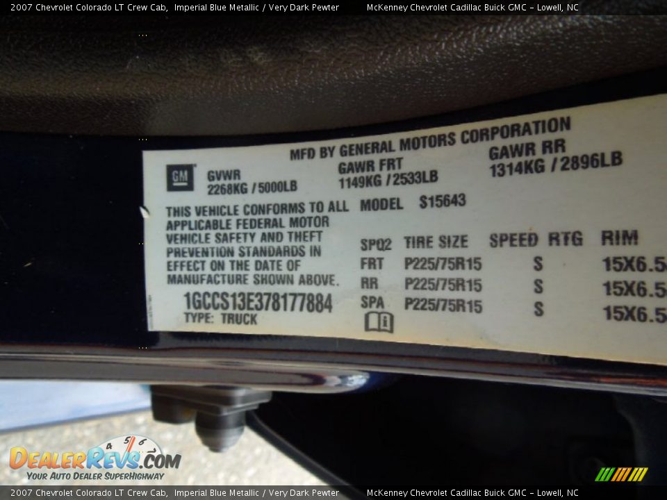 2007 Chevrolet Colorado LT Crew Cab Imperial Blue Metallic / Very Dark Pewter Photo #7