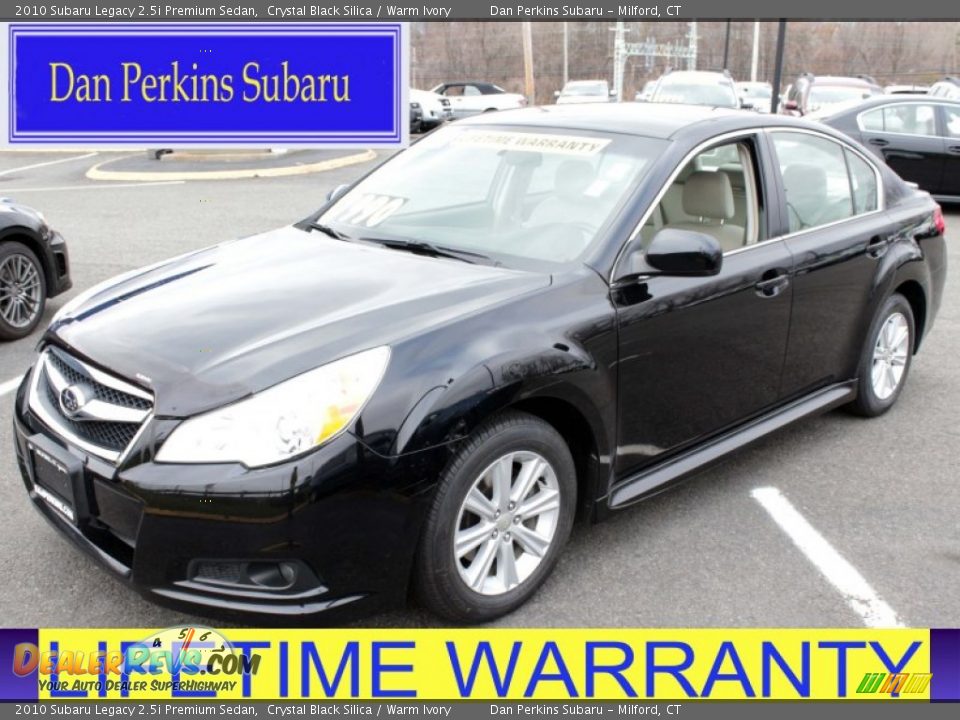 2010 Subaru Legacy 2.5i Premium Sedan Crystal Black Silica / Warm Ivory Photo #1