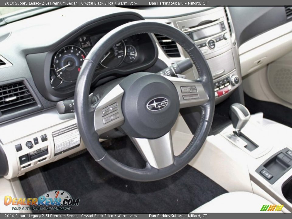 2010 Subaru Legacy 2.5i Premium Sedan Crystal Black Silica / Warm Ivory Photo #5