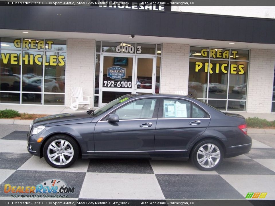 2011 Mercedes-Benz C 300 Sport 4Matic Steel Grey Metallic / Grey/Black Photo #1