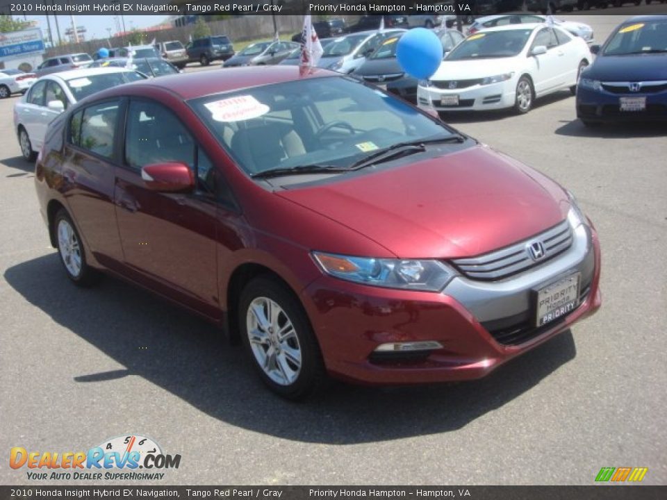2010 Honda Insight Hybrid EX Navigation Tango Red Pearl / Gray Photo #7
