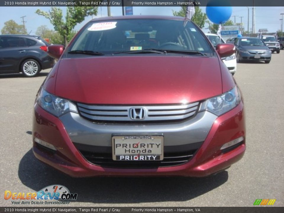 2010 Honda Insight Hybrid EX Navigation Tango Red Pearl / Gray Photo #8