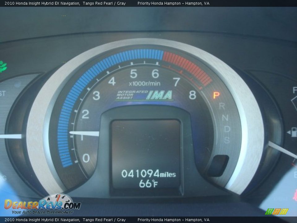 2010 Honda Insight Hybrid EX Navigation Tango Red Pearl / Gray Photo #20