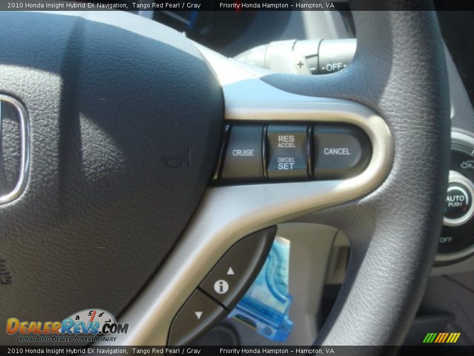 2010 Honda Insight Hybrid EX Navigation Tango Red Pearl / Gray Photo #23