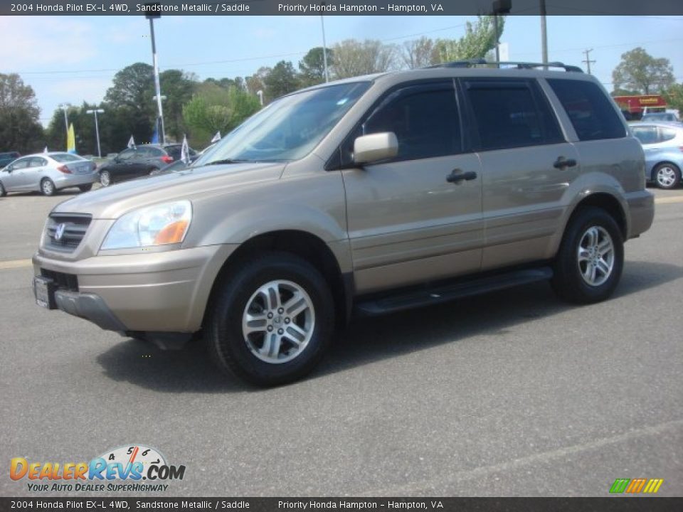2004 Honda Pilot EX-L 4WD Sandstone Metallic / Saddle Photo #2