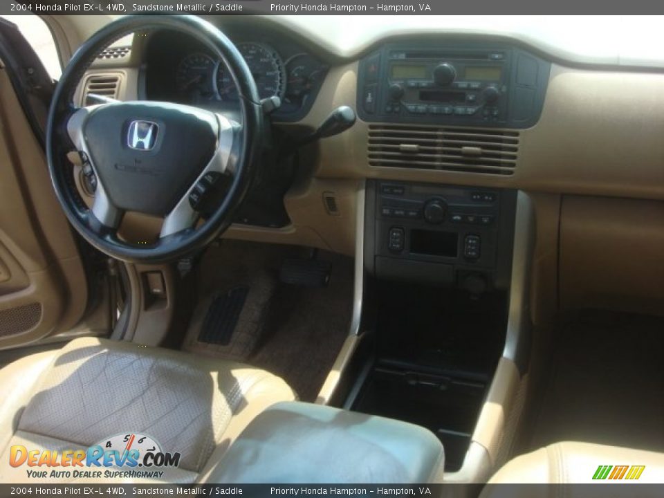 2004 Honda Pilot EX-L 4WD Sandstone Metallic / Saddle Photo #13