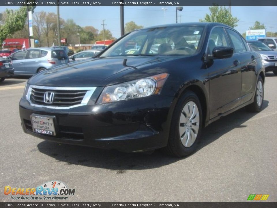 2009 Honda Accord LX Sedan Crystal Black Pearl / Ivory Photo #1