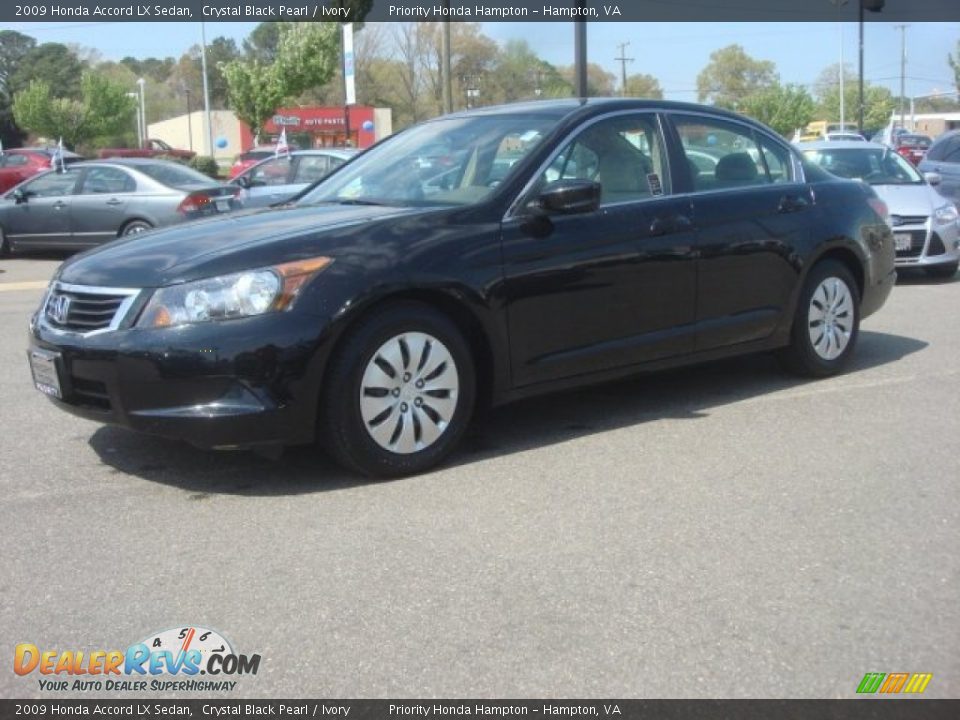 2009 Honda Accord LX Sedan Crystal Black Pearl / Ivory Photo #2