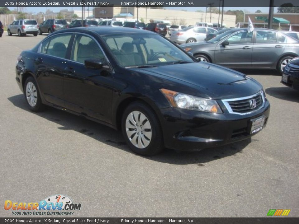 2009 Honda Accord LX Sedan Crystal Black Pearl / Ivory Photo #6