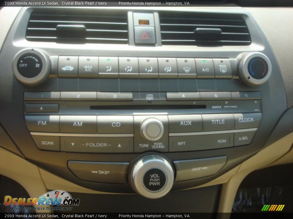 2009 Honda Accord LX Sedan Crystal Black Pearl / Ivory Photo #15