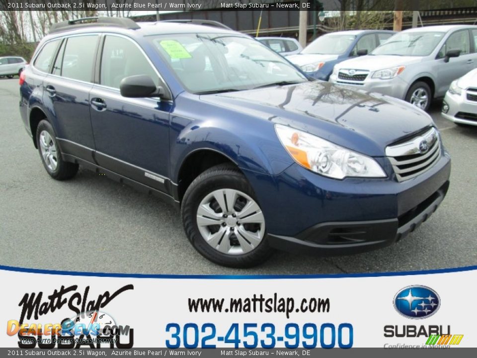 2011 Subaru Outback 2.5i Wagon Azurite Blue Pearl / Warm Ivory Photo #1