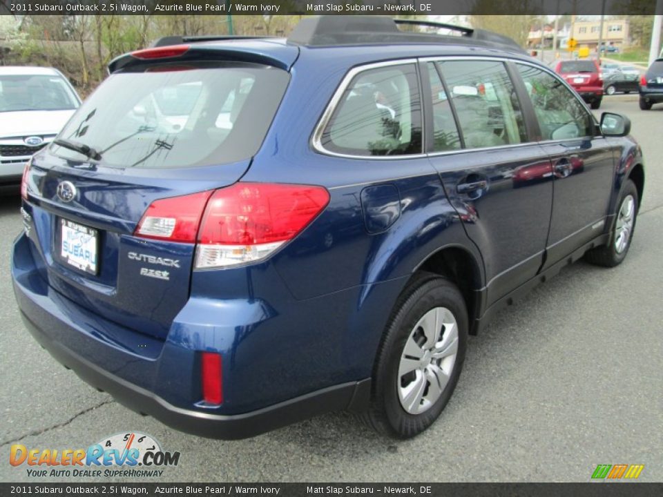 2011 Subaru Outback 2.5i Wagon Azurite Blue Pearl / Warm Ivory Photo #6
