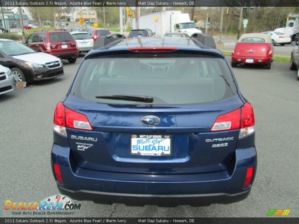 2011 Subaru Outback 2.5i Wagon Azurite Blue Pearl / Warm Ivory Photo #7