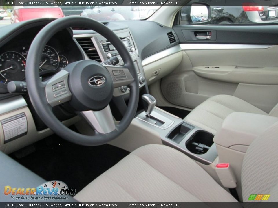 2011 Subaru Outback 2.5i Wagon Azurite Blue Pearl / Warm Ivory Photo #10