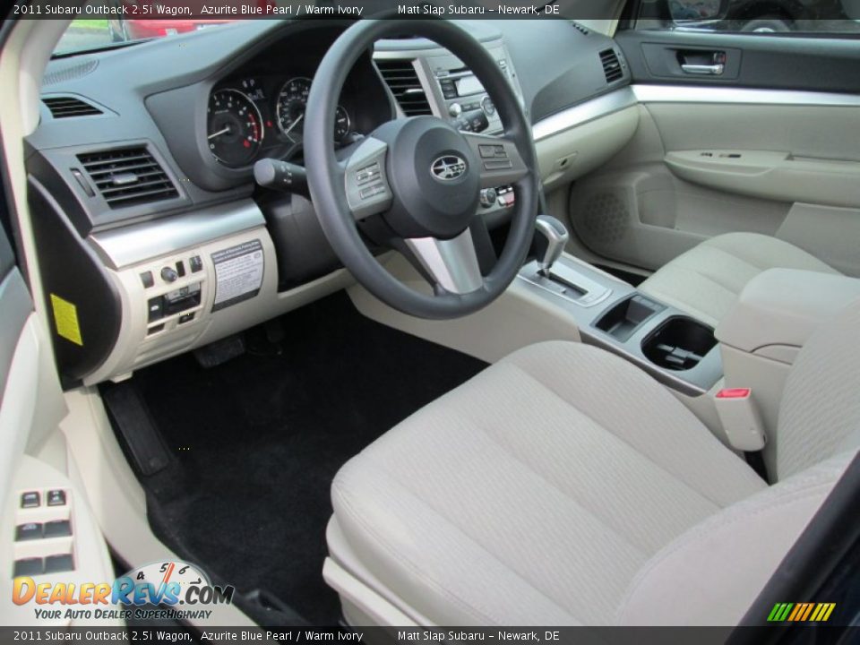 2011 Subaru Outback 2.5i Wagon Azurite Blue Pearl / Warm Ivory Photo #11