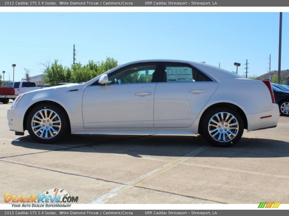 2013 Cadillac CTS 3.6 Sedan White Diamond Tricoat / Cashmere/Cocoa Photo #5