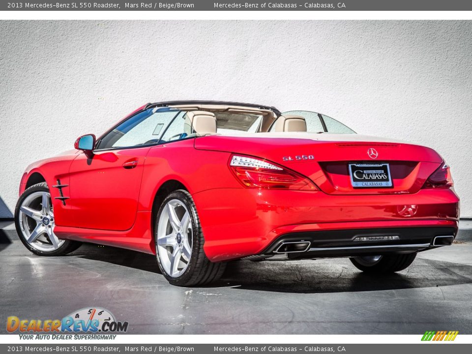 2013 Mercedes-Benz SL 550 Roadster Mars Red / Beige/Brown Photo #2