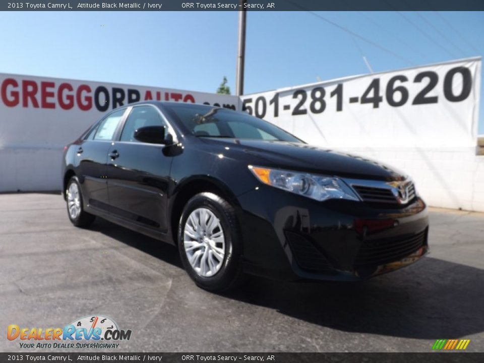 2013 Toyota Camry L Attitude Black Metallic / Ivory Photo #1