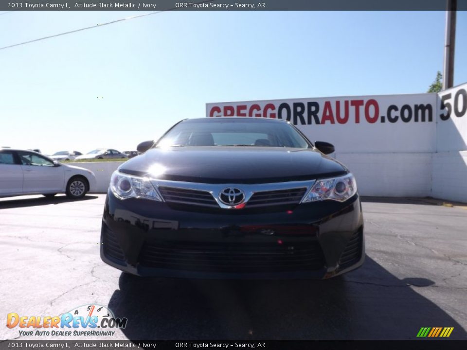 2013 Toyota Camry L Attitude Black Metallic / Ivory Photo #2