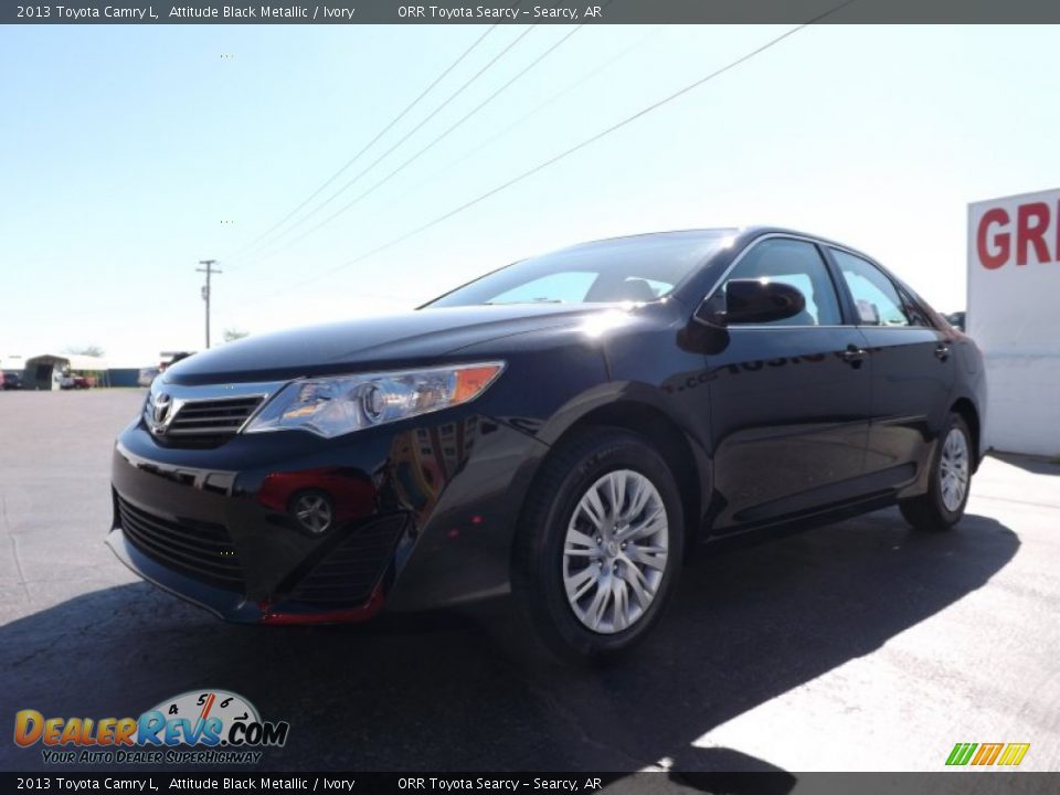 2013 Toyota Camry L Attitude Black Metallic / Ivory Photo #3