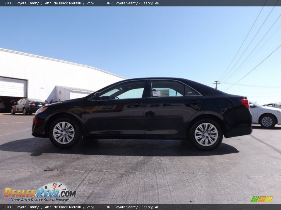 2013 Toyota Camry L Attitude Black Metallic / Ivory Photo #4