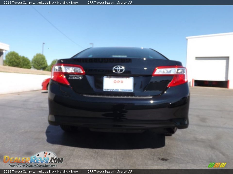 2013 Toyota Camry L Attitude Black Metallic / Ivory Photo #7