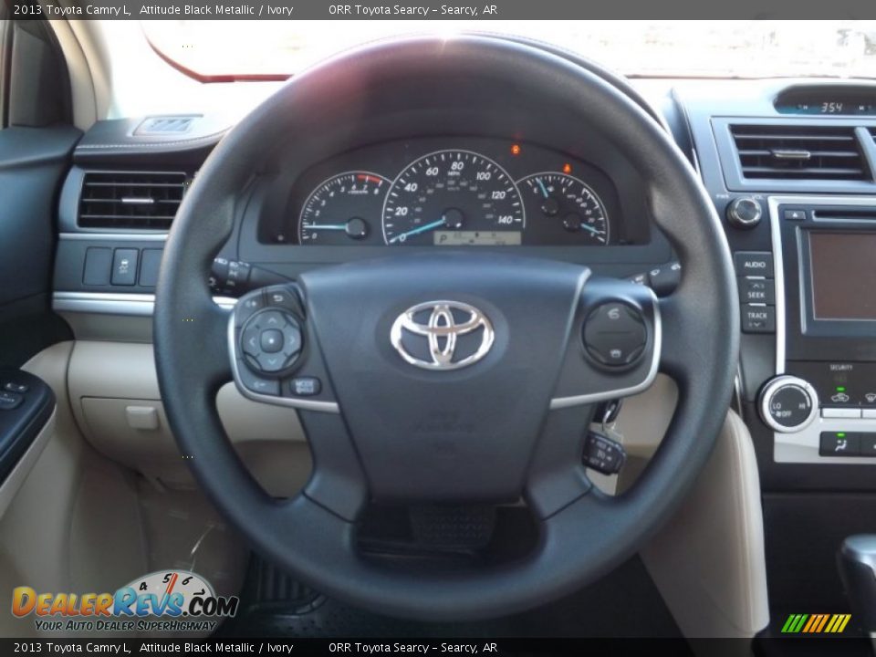 2013 Toyota Camry L Attitude Black Metallic / Ivory Photo #11