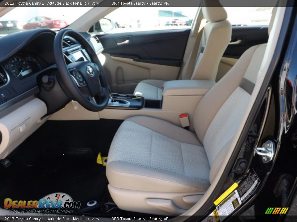 2013 Toyota Camry L Attitude Black Metallic / Ivory Photo #14