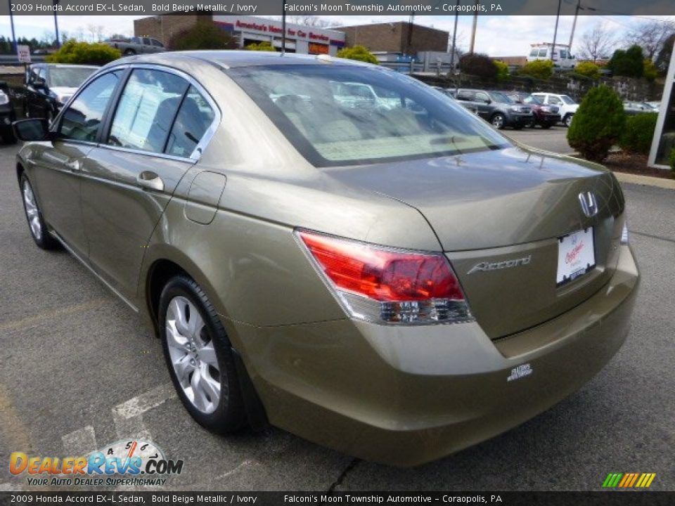 2009 Honda Accord EX-L Sedan Bold Beige Metallic / Ivory Photo #3