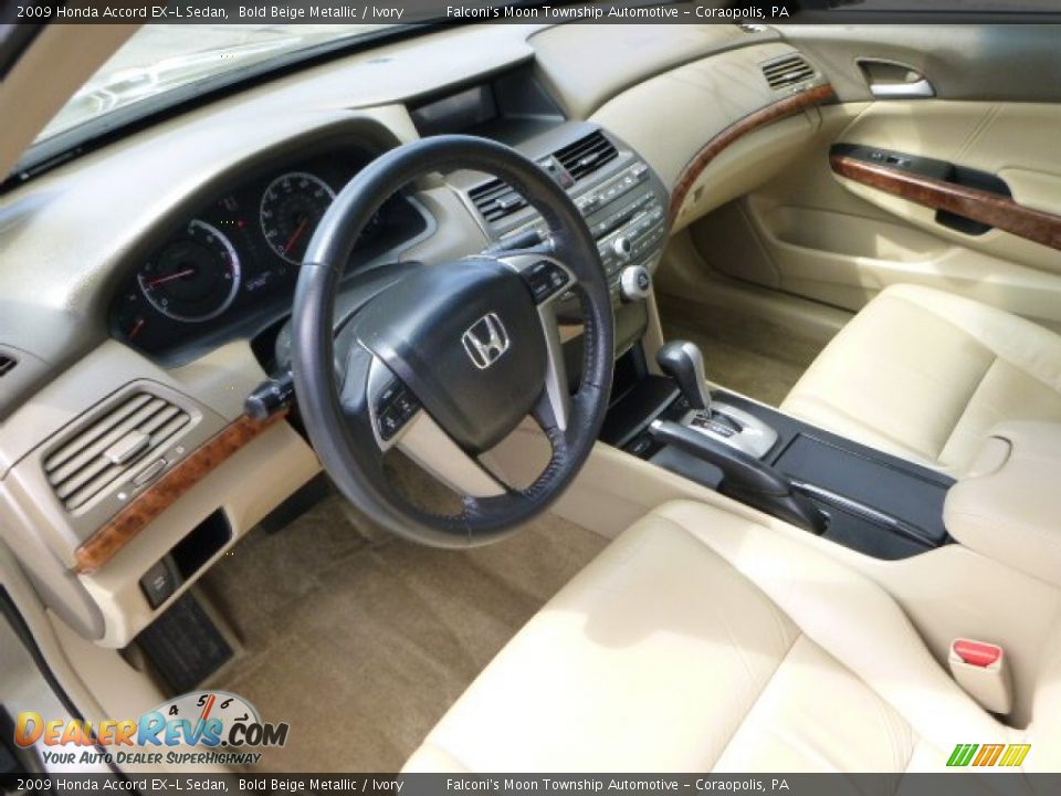Ivory Interior - 2009 Honda Accord EX-L Sedan Photo #20