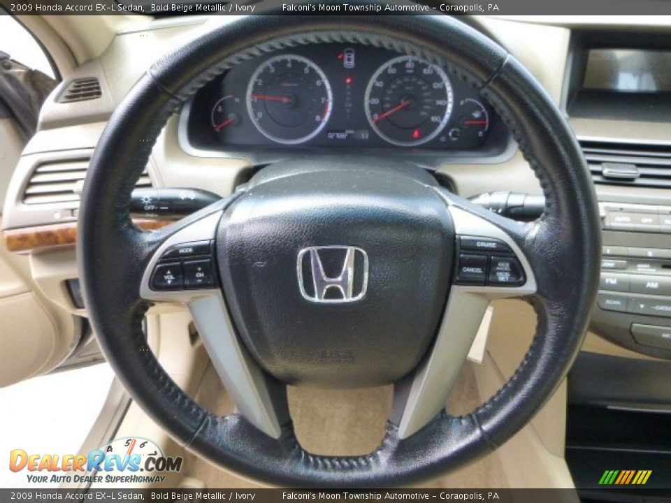2009 Honda Accord EX-L Sedan Bold Beige Metallic / Ivory Photo #22